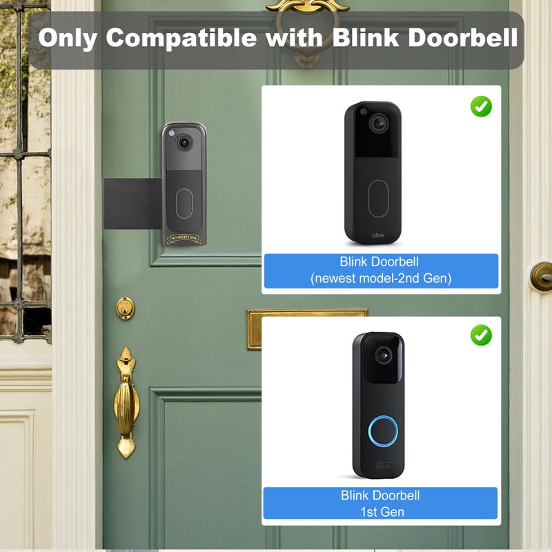 Homalor Anti Theft Blink Doorbell Mount - Blink Doorbell Camera Mount 2nd Gen No Drill - Metal Blink Front Door Bracket Door Bell Holder for Apartment - Image 2