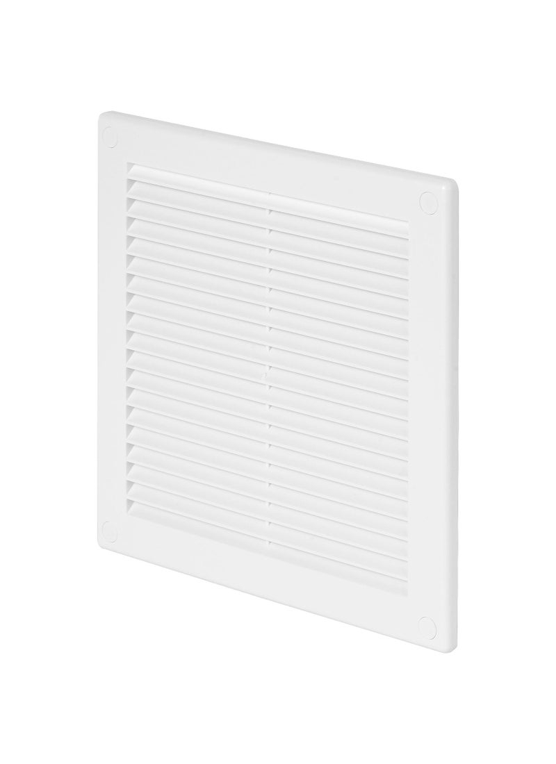 Awenta 6 x 6 Inch Square Plastic White Ventilation Grille with Mesh Intake Exhaust Dryer Soffit Air Vent cap HVAC Ceiling Register vent cover Crawl Space Exhaust Wall Vent Hose