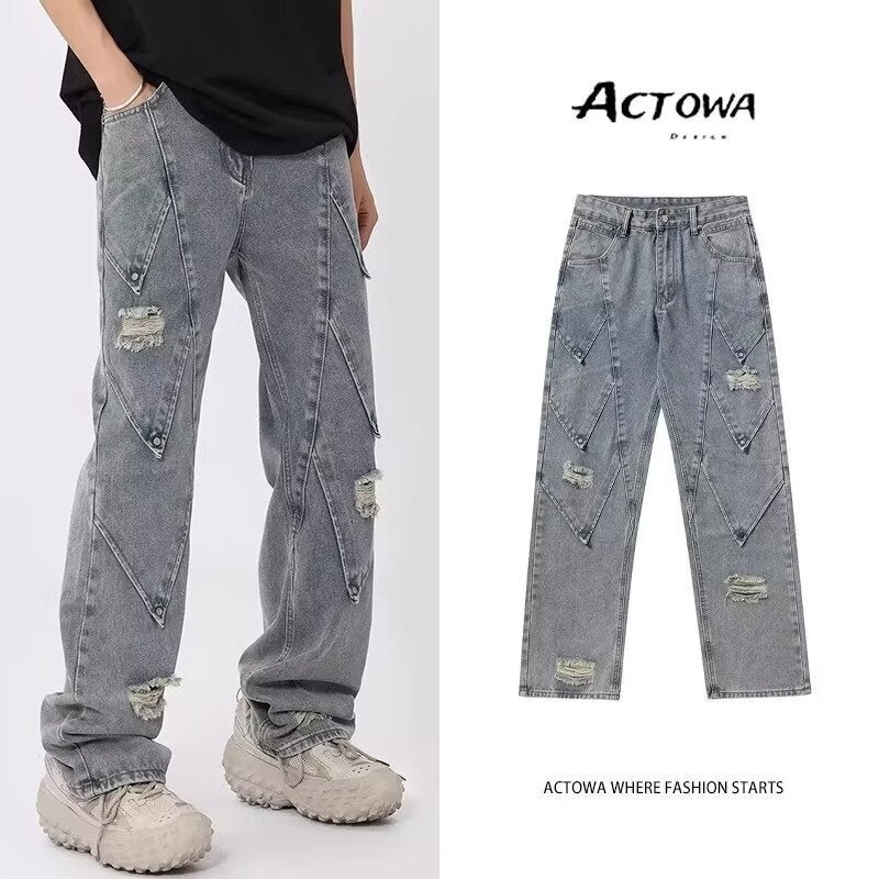 Unisex Casual Daily Denim Jeans - Image 2