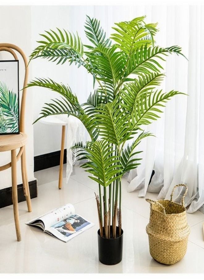 سي آند سي هوم - نبات نخيل الأريكا الاصطناعي شجرة النخيل الاستوائية المزيفة نباتات Dypsis lutescens في وعاء للمنزل الداخلي في الهواء الطلق منزل مكتب حديقة الديكور الحديث هووسورمينغ مجموعة هدايا الأشجار الزخرفية بأوراق وفروع نابضة بالحياة في وعاء الحضانة - Image 1