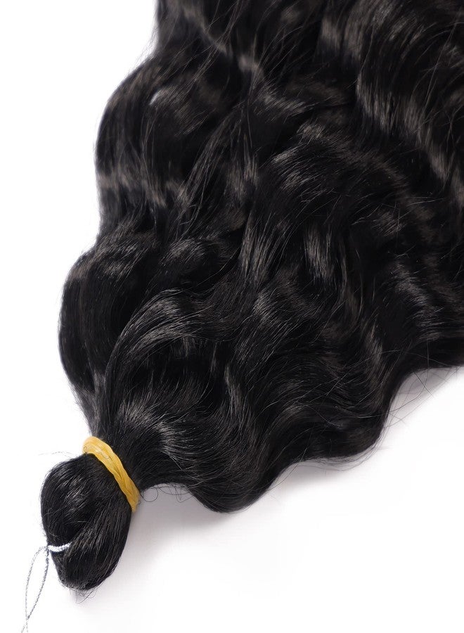 MAYSA Black Ocean Wave Crochet Hair Extension Curly Crochet Hair for Black Women Synthetic Loose Wave Crochet Hair Extensions 24 inch 6packs #1B natural black - Image 4
