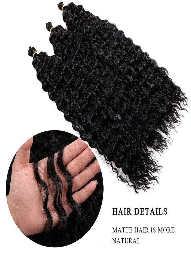 MAYSA Black Ocean Wave Crochet Hair Extension Curly Crochet Hair for Black Women Synthetic Loose Wave Crochet Hair Extensions 24 inch 6packs #1B natural black - Image 3