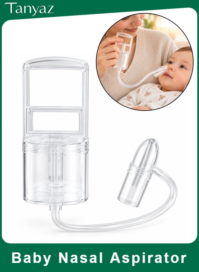 Tanyaz Baby Nasal Aspirator, Manual Nose Cleaner with Soft Rounded Tip, Clear Silicone Tube and Anti Backflow Collection Cup, Gentle Nasal Suction Tool for Infants and Toddlers, Easy to Use Baby Care Essential - Image 1