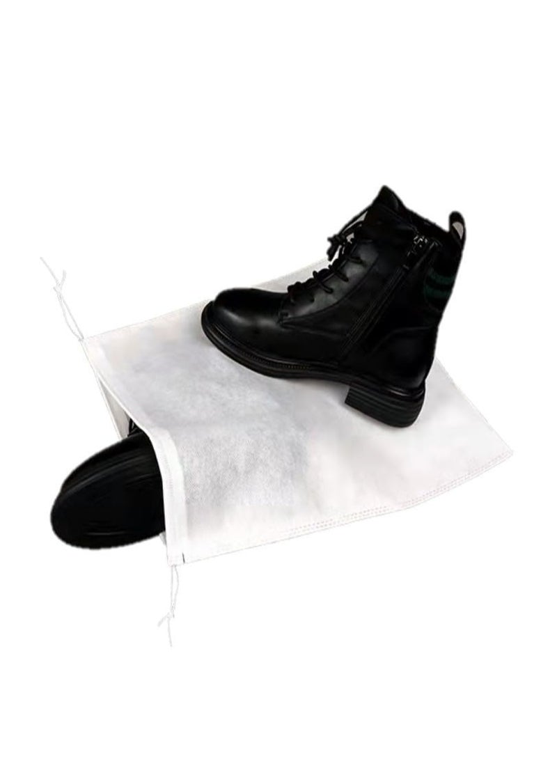 HOMESTAR 30Pcs Drawstring Shoe Storage Bags , Thickened Non-Woven Dust Proof Covers, UV Protection Shoe Bag for Yellowing Prevention, Reusable Multi-Purpose Travel Shoe Bags For Clothing , Toiletries , socks and undergarments, White, 32x38 cm - Image 1