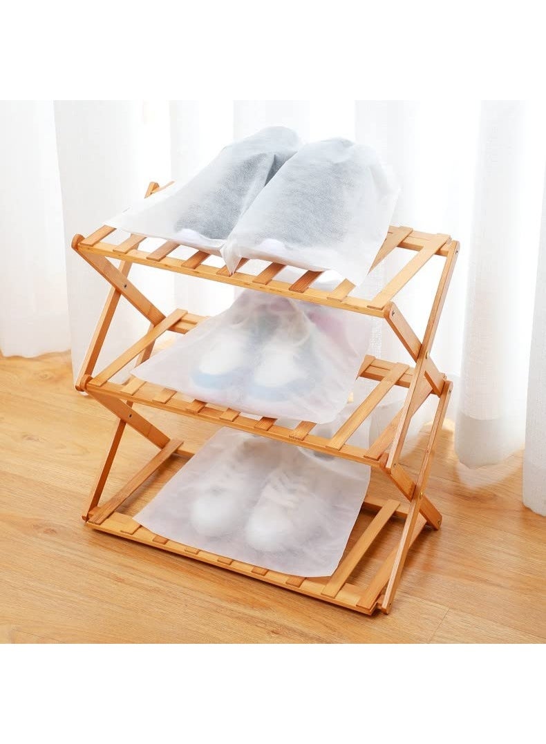 HOMESTAR 30Pcs Drawstring Shoe Storage Bags , Thickened Non-Woven Dust Proof Covers, UV Protection Shoe Bag for Yellowing Prevention, Reusable Multi-Purpose Travel Shoe Bags For Clothing , Toiletries , socks and undergarments, White, 32x38 cm - Image 2