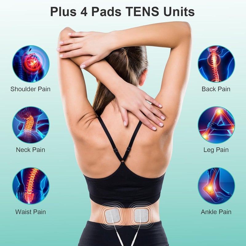 QUINEAR مدلك القدم مع TENS EMS لتحفيز القدم العصبي لتخفيف الألم والدورة الدموية مدلك الأعصاب والعضلات مع جهاز تحكم عن بعد لتخفيف التورم ومتلازمة تململ الساقين - Image 4