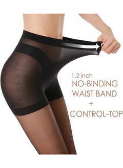 RATSAW 3 Pairs Women's Sheer Tights - 20D Control Top Pantyhose with Reinforced Toes  - Image 3