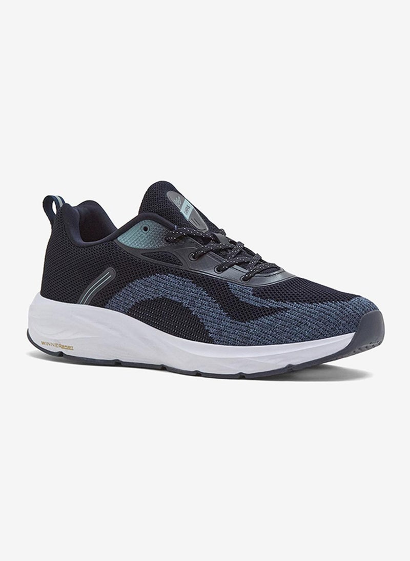 CAMPUS Men Elan Memory Foam Lace-Up Running Shoes-Blue/Grey - Image 1
