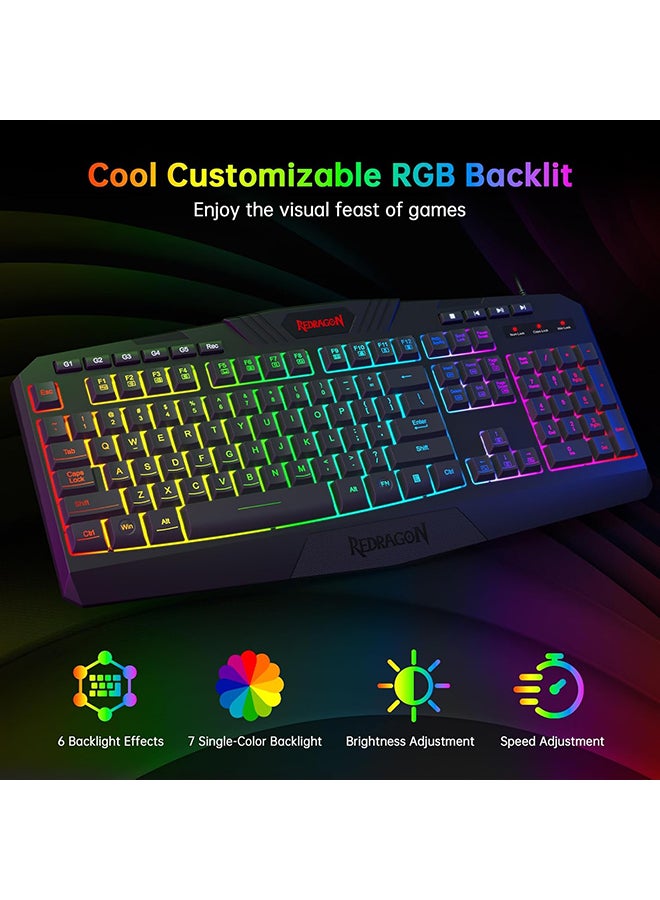 REDRAGON 4 in 1 Combo S101-BA-2 Keyboard, Mouse, Headset & Mouse Pad - Image 5