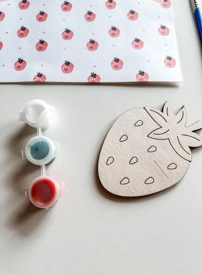 Haoser Pack of 4 Strawberry Craft Kits for Kids - 3x3 Inch DIY Party Favors - Berry First Birthday Return Gift for Toddlers - Cute Strawberry Painting Kit for Girls & Boys - Fun Colorful Party Favor - Image 4