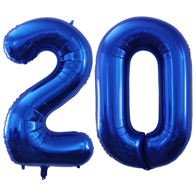 GOER Number 20 Balloons for 20th Birthday Party Decorations42 Inch Jumbo Foil Helium Balloons for 20th Anniversary Blue - Image 3