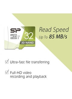 SP Silicon Power Silicon Power 32GB 3D NAND High Speed MicroSD Card with Adapter  - Image 1