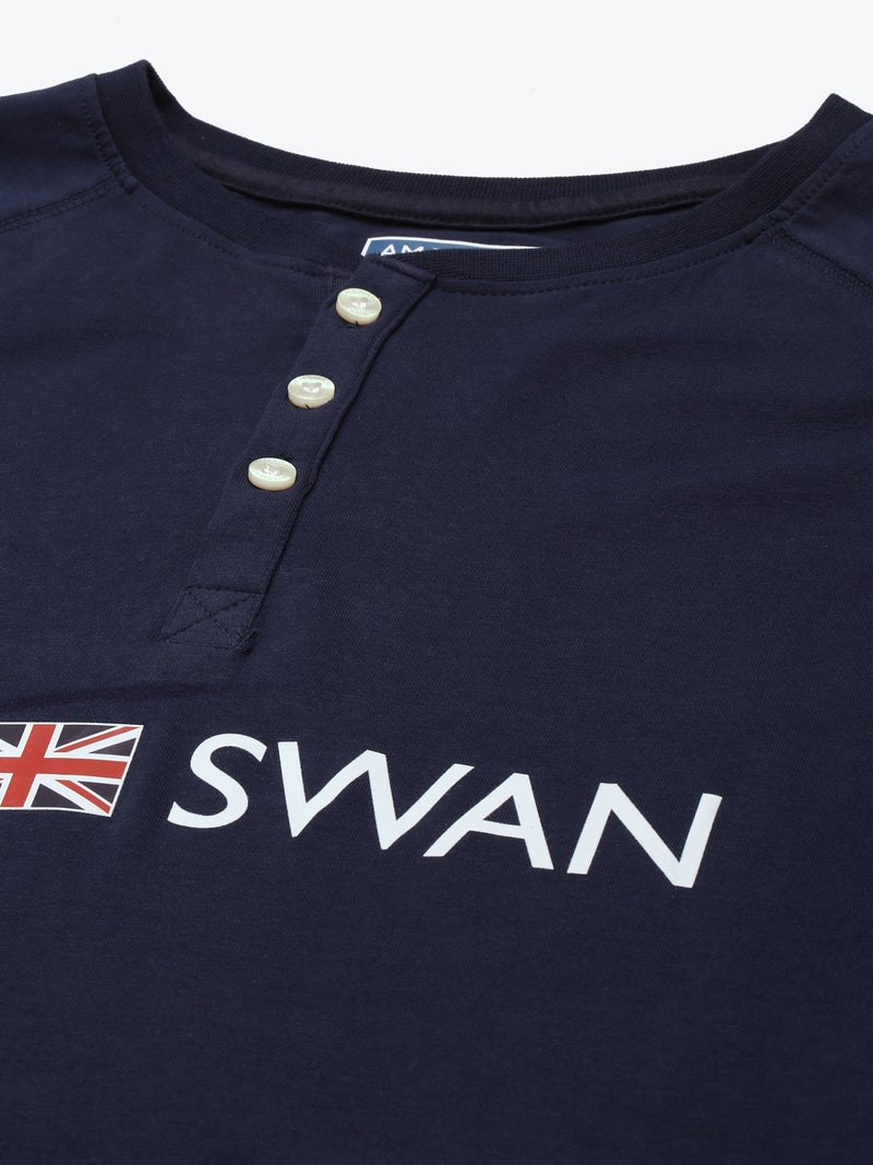amswan PREMIUM COTTON LYCRA COLOURBLOCK PRINTED FULL SLEEVE CREW NECK T-SHIRTS - Image 2