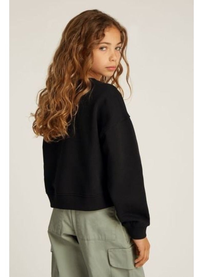 كالفن كلاين جينز سويت شيرت مونولوج للأطفال بلمعة - Image 2