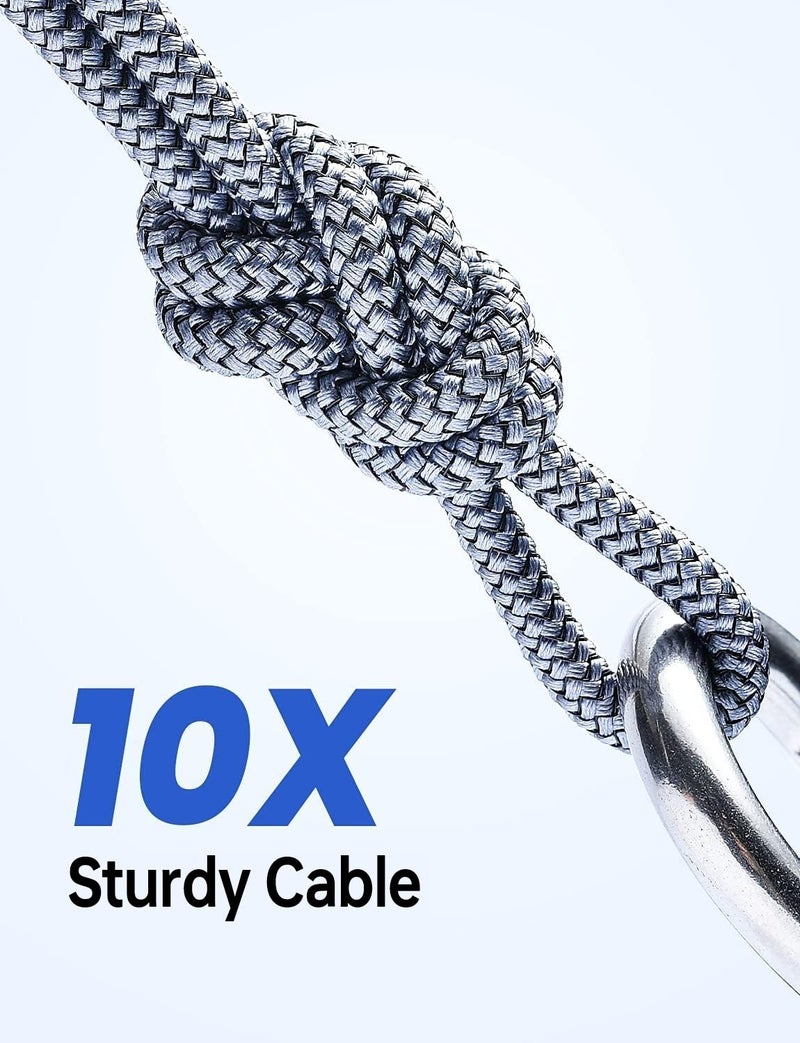 AINOPE 2 Pack USB Extensions Cable High Speed USB 3.0 Extension Cord Type A Male to Female Sturdy Braided Material Fast Data Transfer Compatible with USB Keyboard,Mouse,Flash Drive,Grey,3.3FT+3.3FT - Image 3