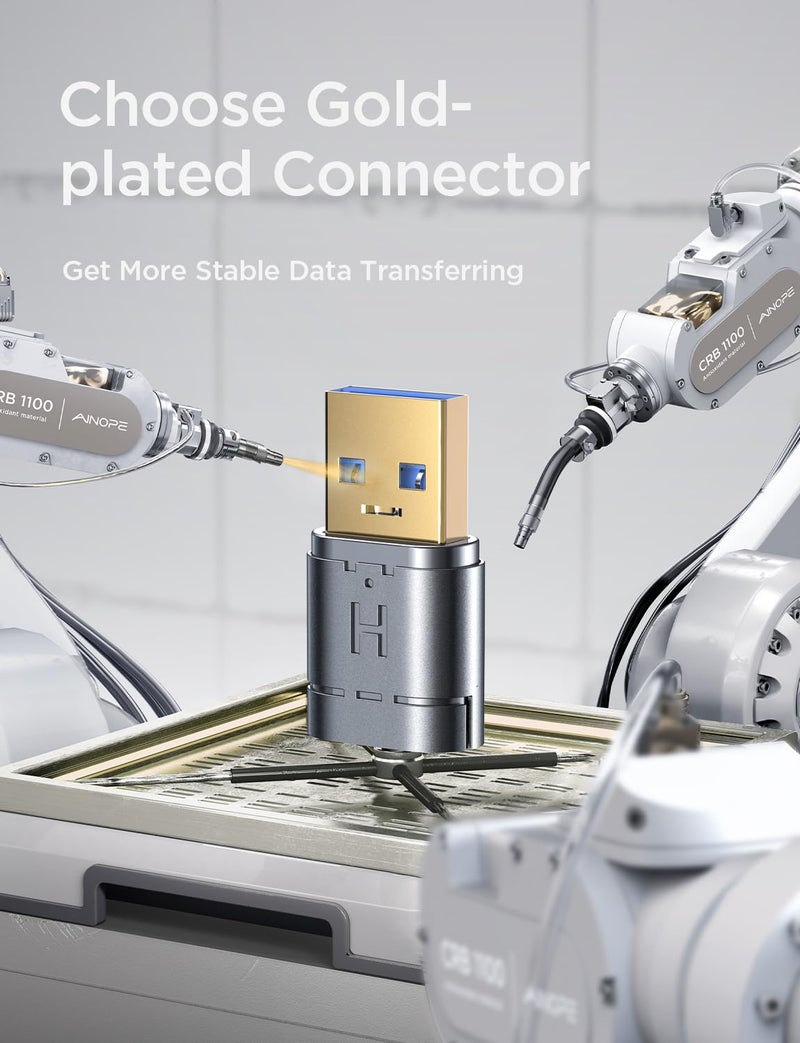 AINOPE 2 Pack USB Extensions Cable High Speed USB 3.0 Extension Cord Type A Male to Female Sturdy Braided Material Fast Data Transfer Compatible with USB Keyboard,Mouse,Flash Drive,Grey,3.3FT+3.3FT - Image 4