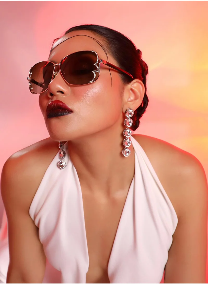 Haute Sauce Embellished Butterfly Sunglasses