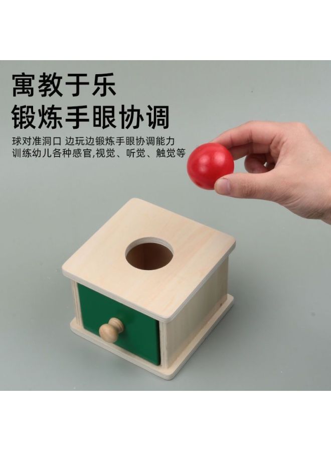 Montessori Early Education Aids Ball Drawer Permanent Target Coin Box Educational Toys Baby Children Early Education Wooden Toys - Image 3