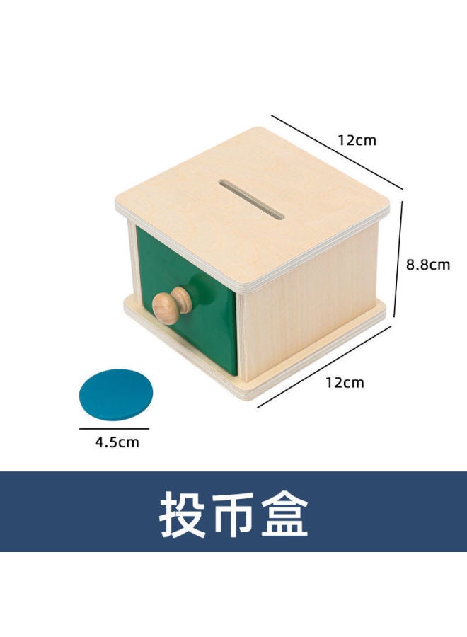 Montessori Early Education Aids Ball Drawer Permanent Target Coin Box Educational Toys Baby Children Early Education Wooden Toys - Image 1