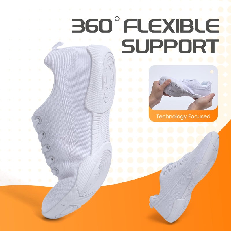 ZVC Cheer Shoes Girls White Cheerleading Shoes for Women Cheer Sneakers Kids Youth - Image 2