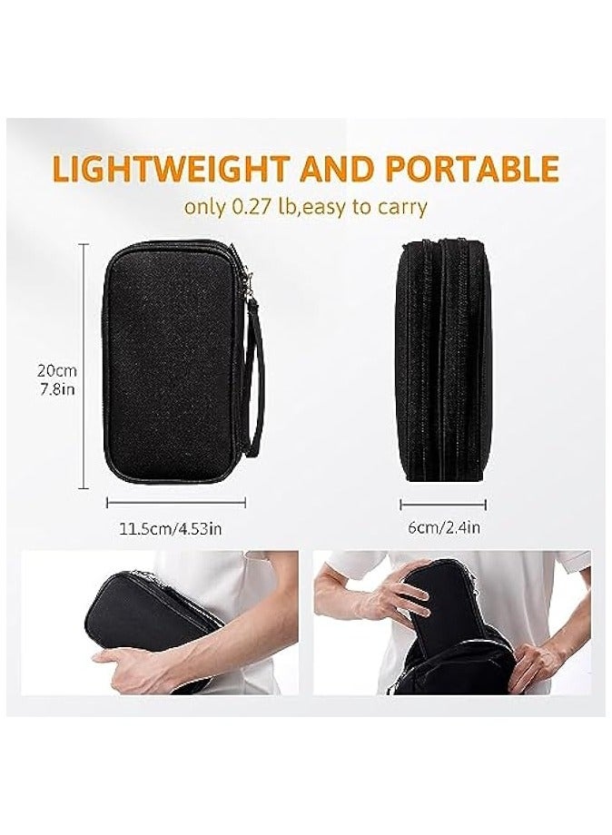 بروماس منظم إلكتروني إكسسوارات إلكترونية صغيرة للسفر حقيبة منظم كابلات مقاومة للماء حقيبة منظم سلك بطبقتين لUSB، شاحن، القرص الصلب، سماعة الأذن، يناسب السفر، المنزل، هدية - Image 2