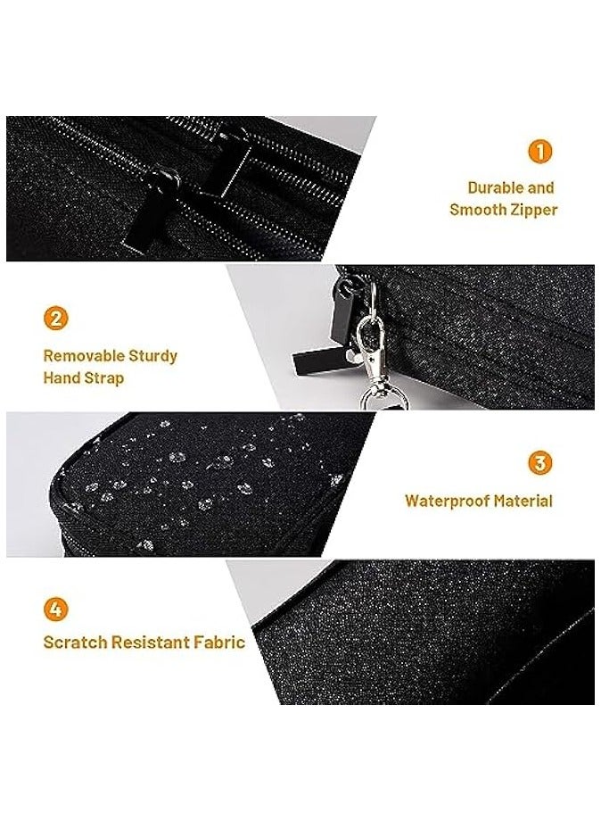 بروماس منظم إلكتروني إكسسوارات إلكترونية صغيرة للسفر حقيبة منظم كابلات مقاومة للماء حقيبة منظم سلك بطبقتين لUSB، شاحن، القرص الصلب، سماعة الأذن، يناسب السفر، المنزل، هدية - Image 4