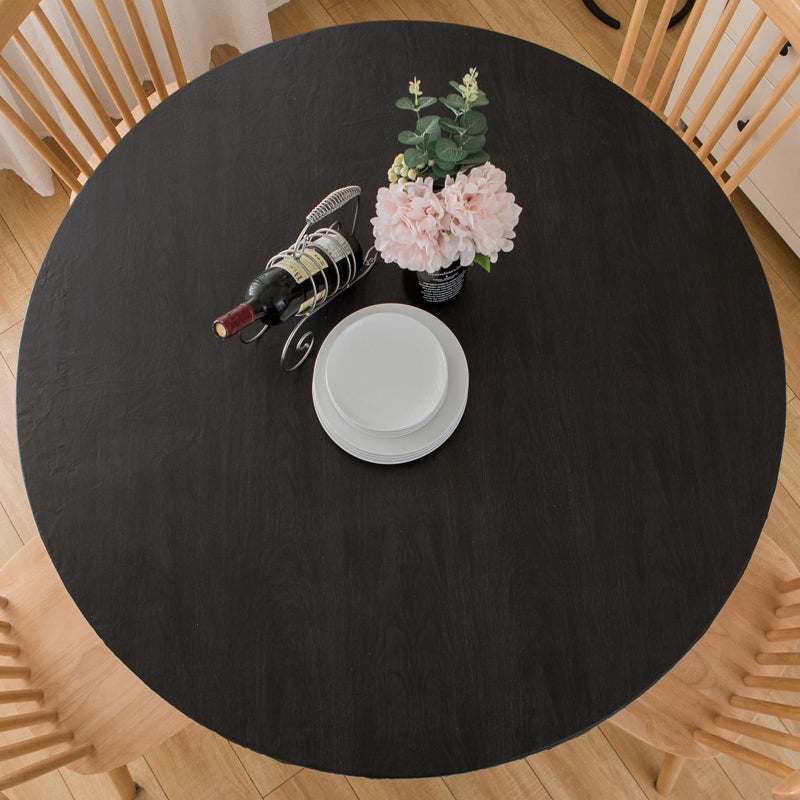 Pioggia Round Vinyl Fitted Tablecloth with Flannel Backing Elastic Table Cloth Waterproof OilProof Plastic Table Cover Best for 3744 Round