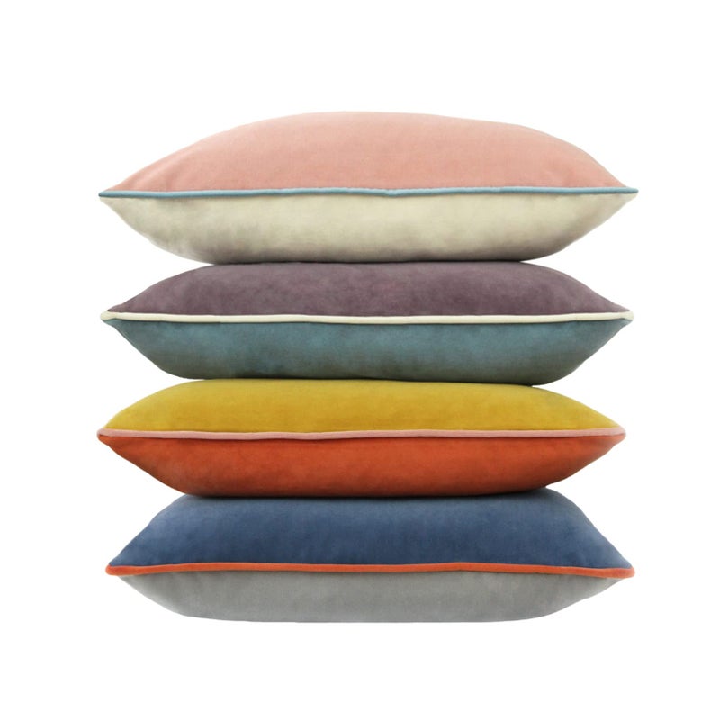 Btyrle Velvet Throw Pillow Covers 18x18 Inch Set of 4 Decorative Velour Pillowcases DoubleColored Cushion Covers for Sofa CouchWarmEdge