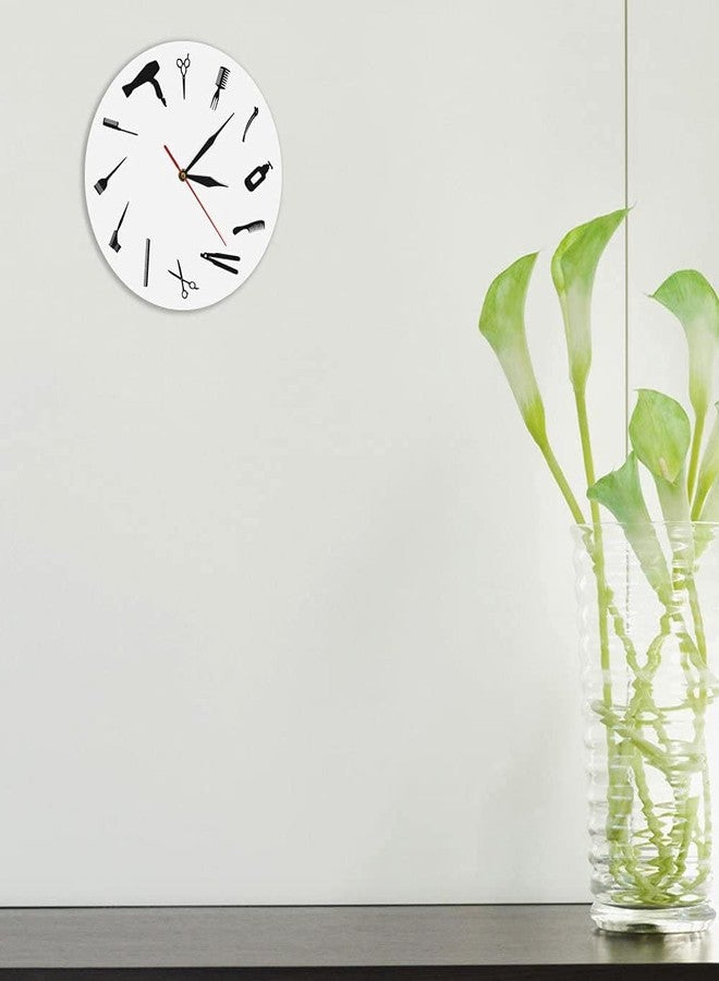 NABSTER Barber Equipment Tools Wall Clock Modern Design Barber Shop Business Sign Wall Clock Beauty Hair Salon Clock Hairdresser Gift (White) - Image 4