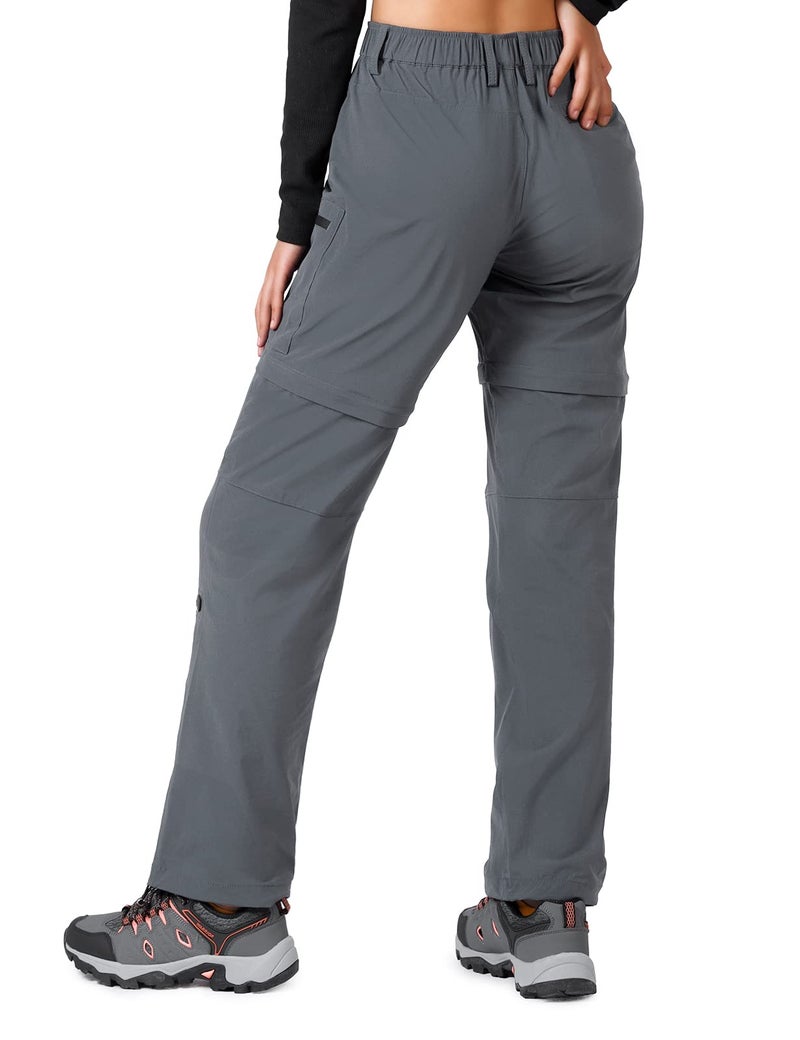 Cycorld Women's-Hiking-Pants-Convertible Quick-Dry-Stretch-Lightweight Zip-Off Outdoor Pants with 5 Deep Pockets (Light Grey, Medium) - Image 2