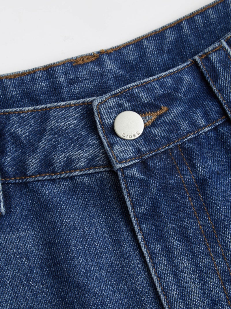 CIDER Jeans for Women High Waist Wide Leg Jeans Straight Leg Trousers Baggy Denim Pants with Pocket Oversized Indigo - Image 3