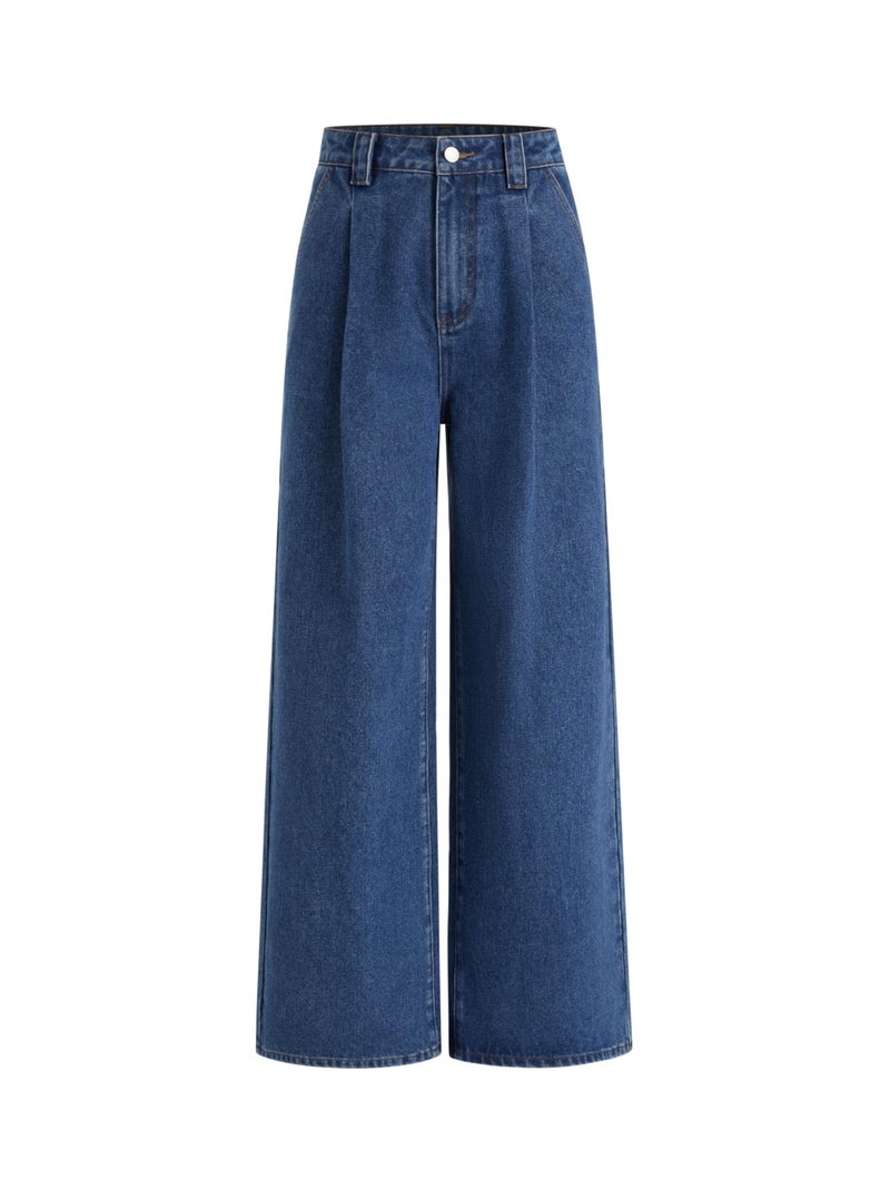 CIDER Jeans for Women High Waist Wide Leg Jeans Straight Leg Trousers Baggy Denim Pants with Pocket Oversized Indigo - Image 1