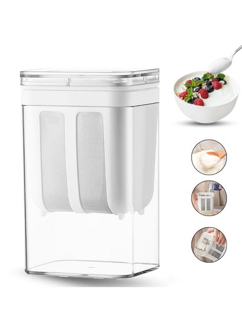 Asmita Enterprise Hung Curd Strainer Box Curd Maker and Greek Yogurt Maker 1100ml Fine Mesh Strainer with Lid Multifunctional Yoghurt Filter Curd Maker for Home Whey Separator