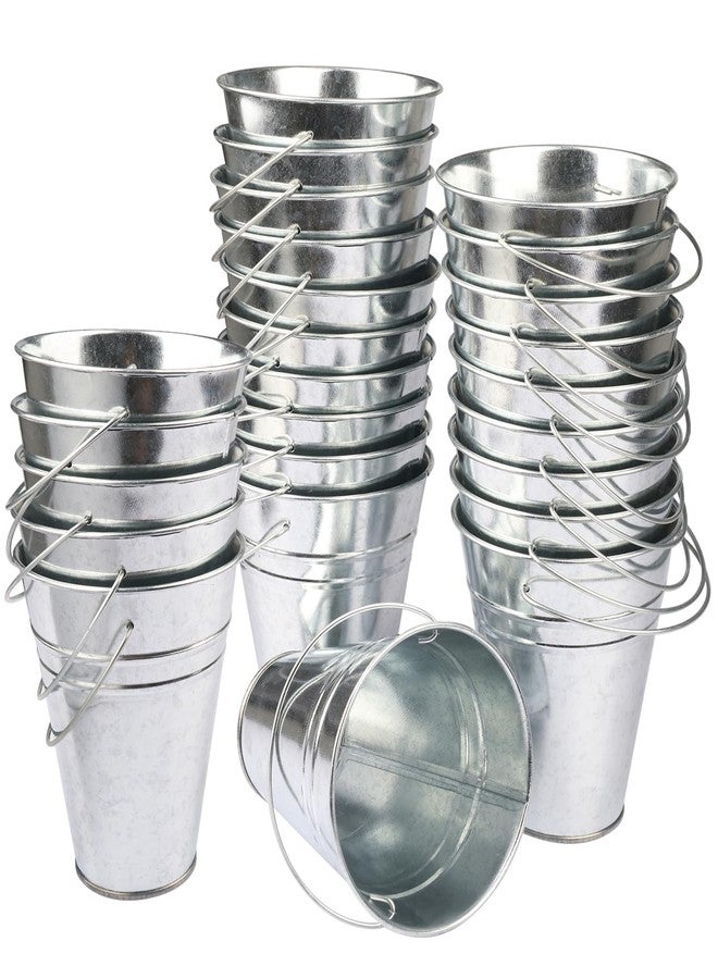 GENHAKON 25 Pack 4.5 Inch Mini Metal Buckets, Metal Buckets with Handle, Easter Bucket,Pencil Holder and Flower Pots, Used to Carry, Store, or Even Plant, by GENHAKON. - Image 1