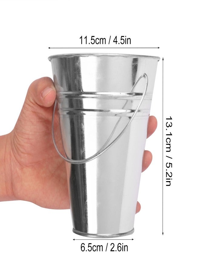 GENHAKON 25 Pack 4.5 Inch Mini Metal Buckets, Metal Buckets with Handle, Easter Bucket,Pencil Holder and Flower Pots, Used to Carry, Store, or Even Plant, by GENHAKON. - Image 2