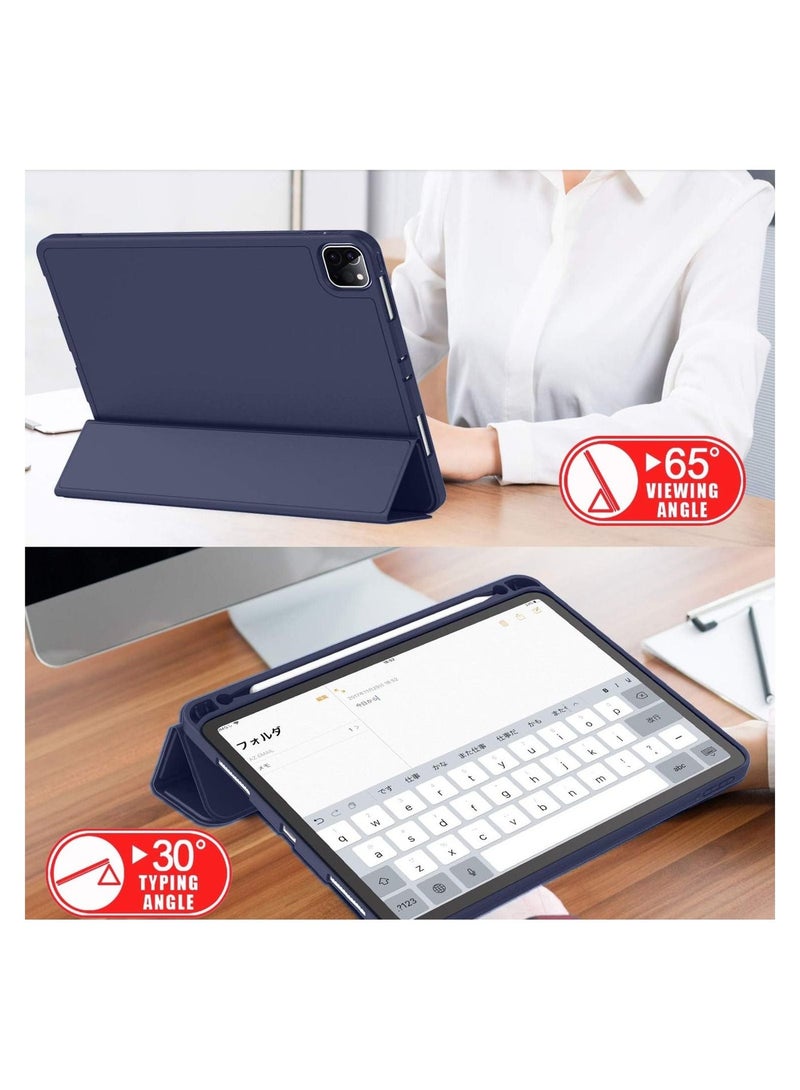 حافظة iPad Pro 12.9 2020 مع حامل قلم (الجيل الرابع)، غطاء حماية ممتاز مع ظهر ناعم من مادة TPU وميزة السكون/التنشيط التلقائي لعامي 2020/2018 - Image 5