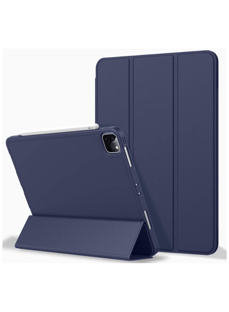 حافظة iPad Pro 12.9 2020 مع حامل قلم (الجيل الرابع)، غطاء حماية ممتاز مع ظهر ناعم من مادة TPU وميزة السكون/التنشيط التلقائي لعامي 2020/2018 - Image 1