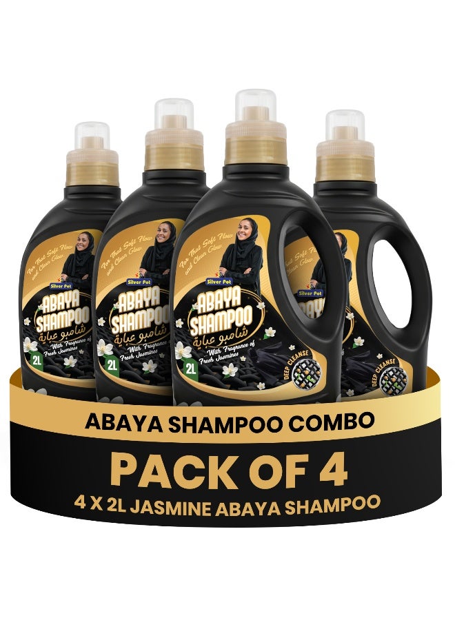 Silver Pot 8 L Oud Scented Abaya Shampoo Liquid Detergent - 4 Packs of 2L - Concentrated Formula - Long Lasting Fragrace - Makes Kandura Soft, Fresh & Shiny - Image 1