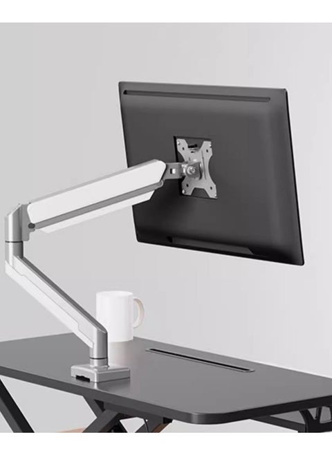 Single Monitor Mount, Gas Spring Monitor Arm for 17-32 inch Screens, Adjustable Computer Monitors Stand, with Clamp and Grommet Base