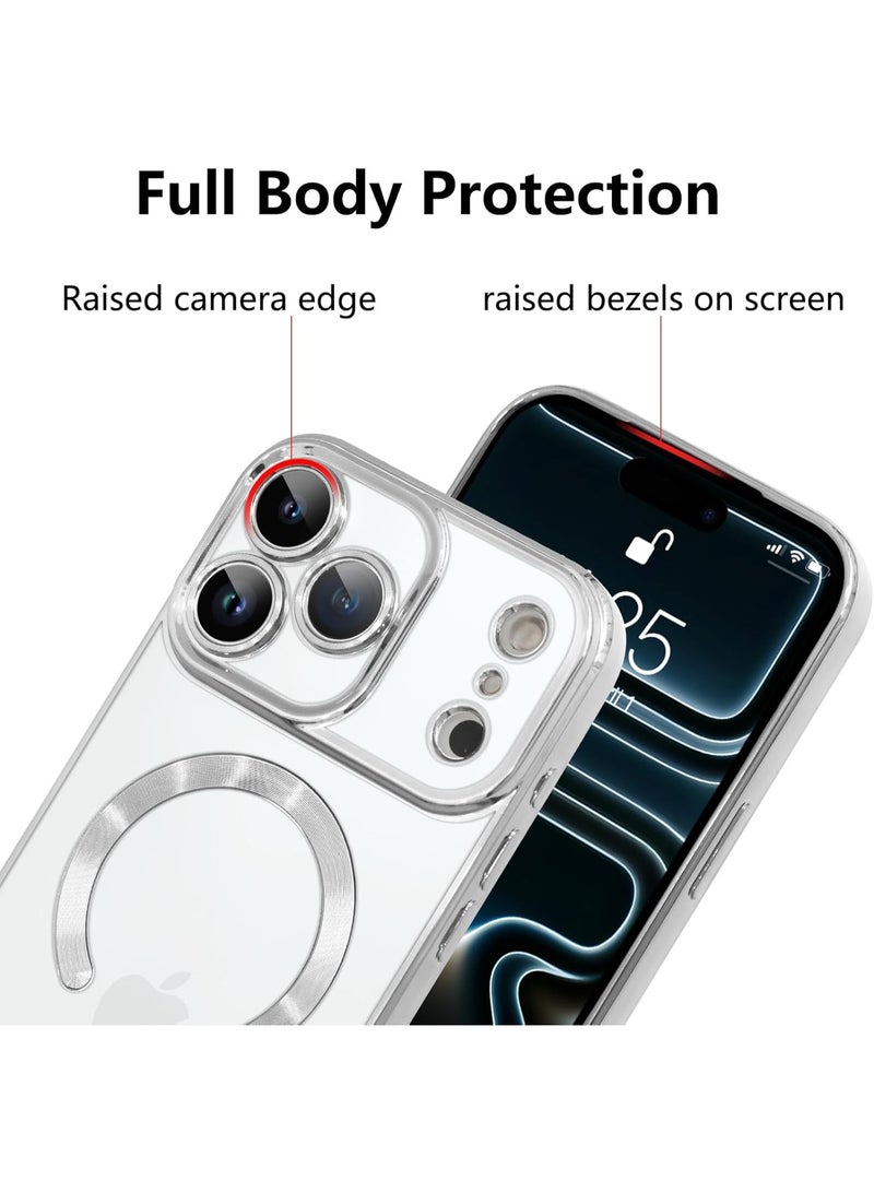 أكاليكس جراب مغناطيسي لهاتف iPhone 17 Pro، حماية كاملة لعدسة الكاميرا، غطاء هاتف ناعم من مادة TPU، متوافق مع الشحن اللاسلكي MagSafe، غطاء هاتف مقاوم للصدمات من مادة TPU | فضي - Image 2