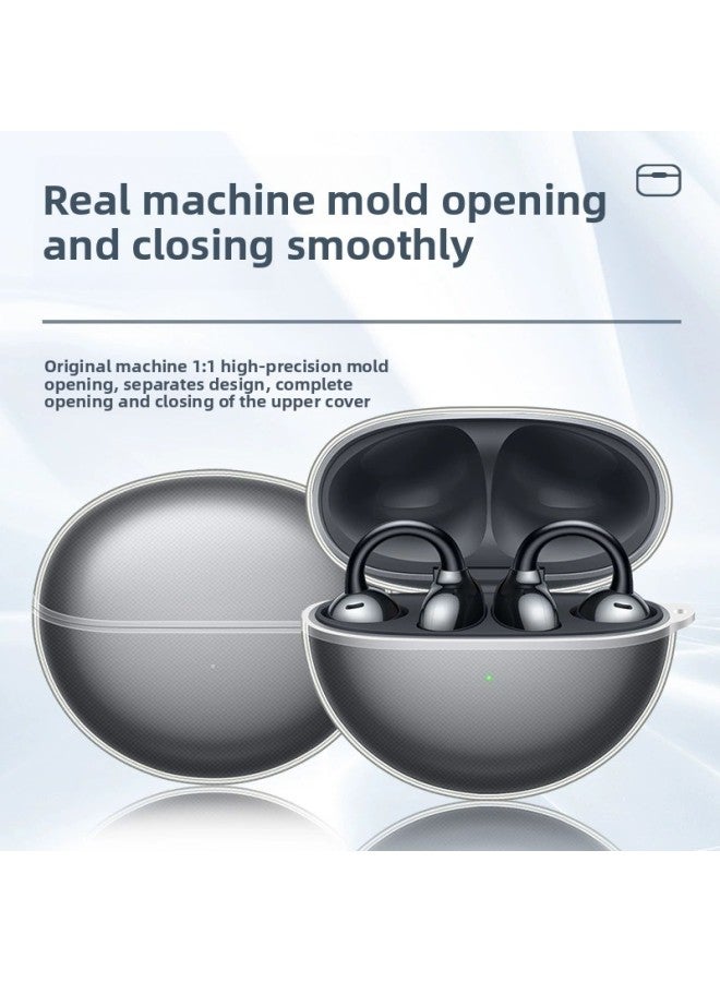 Suitable For Huawei FreeClip Protective Case Huawei Ear Clip Bluetooth Headset All-inclusive Transparent Anti-drop Soft Case-Color:Transparent (soft Shell + Lanyard)-Model:Huawei Freeclip  - Image 5