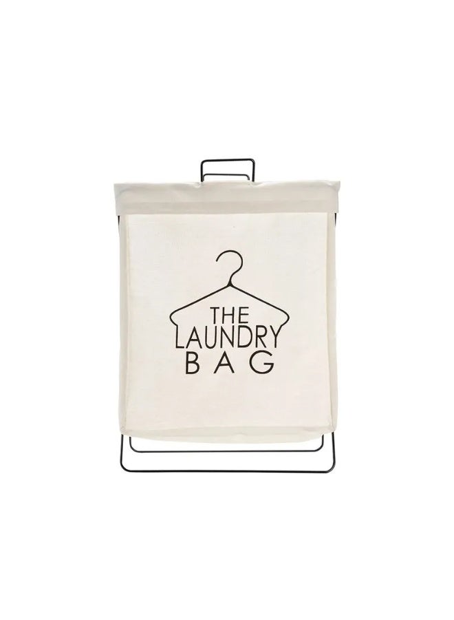 A foldable laundry basket with a metal frame, made of durable fabric, and a lightweight organizer - Image 3