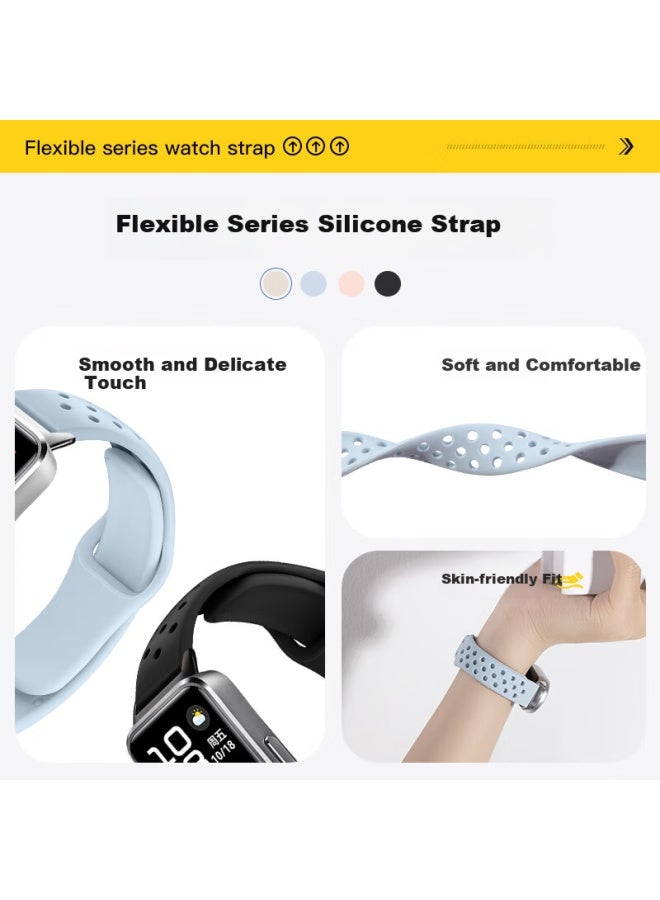 Bing Hong Binghong Silicone Replacement Strap For Huawei Band 8/9/10 Nfc Smart Bracelet, Black, Uni - Image 2