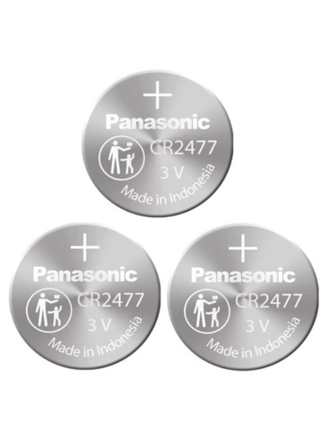 3-Pieces Panasonic CR2477 Lithium 3V Indonesia Batteries