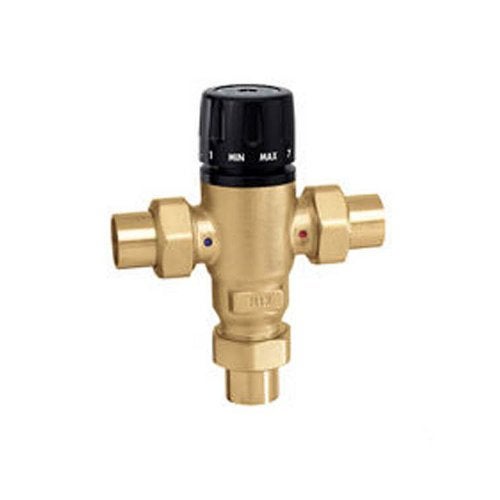 Caleffi 521509A 3-Way Thermostatic Mixing Valve, Low-Lead Brass 3/4" Sweat - Image 2
