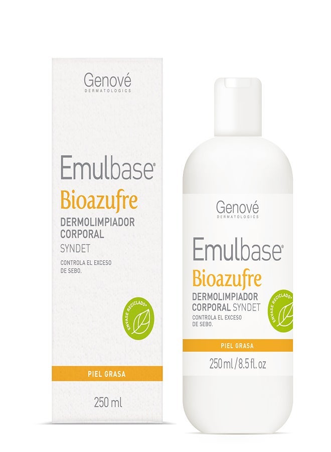 Genove Genové Emulbase Bioazufre Body Cleanser 250ml - Sebum Control Syndet for Oily Skin, Acne-Prone & Imperfections - Image 4