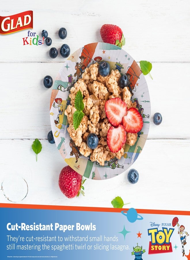 Glad for Kids Disney Pixar Toy Story Paper Bowls - Disposable Bowls with Kid-Friendly Design - Durable and Fun for Snacks or Meals for Everyday Use, 12 Ounce, 40 Count - Image 5