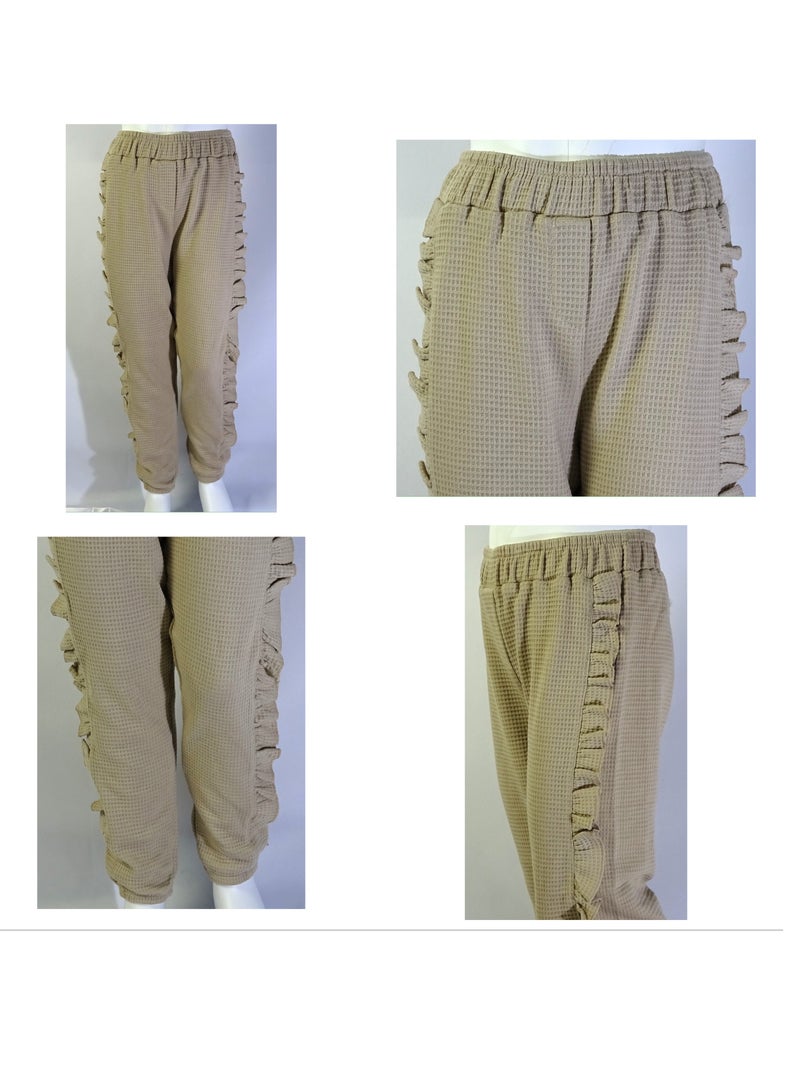 شلــــتر صناعة تركية فاخرة؛ بنطلون قماش للبنات بديكور على جوانب من مجموعة شلـــتر 35615 - Image 1