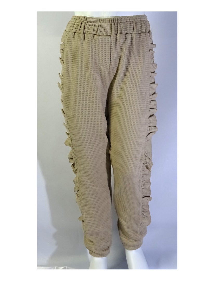 شلــــتر صناعة تركية فاخرة؛ بنطلون قماش للبنات بديكور على جوانب من مجموعة شلـــتر 35615 - Image 2