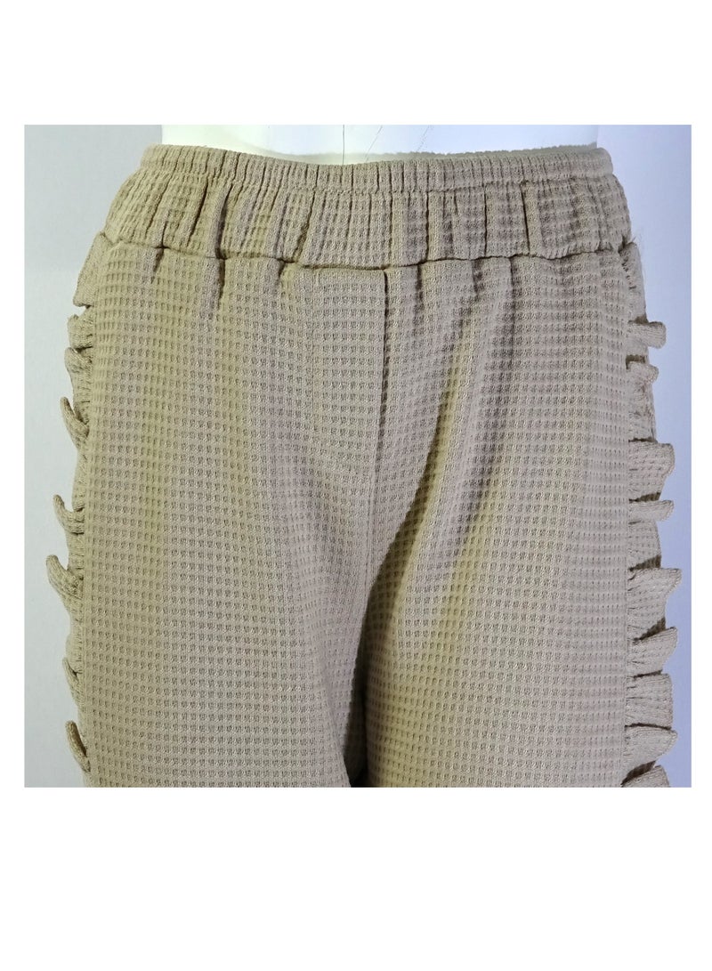 شلــــتر صناعة تركية فاخرة؛ بنطلون قماش للبنات بديكور على جوانب من مجموعة شلـــتر 35615 - Image 3